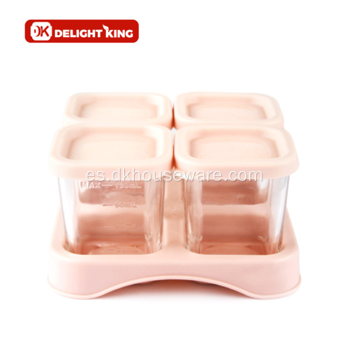 Mini envases de vidrio para comida para bebés con organizador